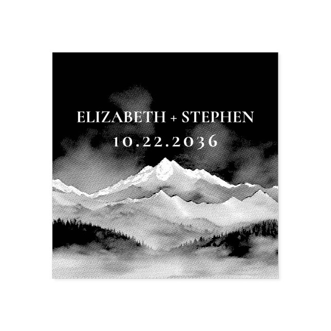 Let The Adventure Begin Outdoor Mountain Wedding Rubber Stamp (Imprint)