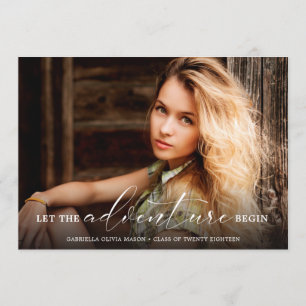Let The Adventure Begin Photo Graduation Announcement
