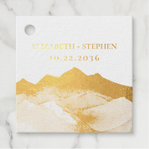 Let The Adventure Begin Real Gold Mountain Wedding Favour Tags