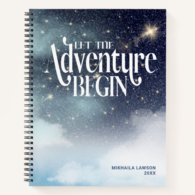 Let the Adventure Begin Starry Night Celestial  Notebook (Front)