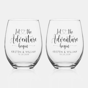 Let The Adventure Begin Stemless Wine Glass