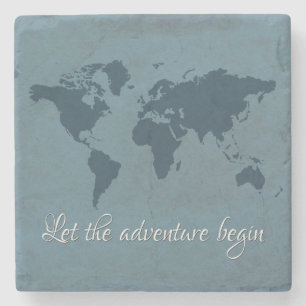 Let the adventure begin stone coaster