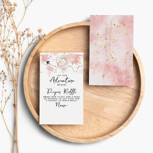 "Let The Adventure Begin!" Travel Map Baby Shower Enclosure Card