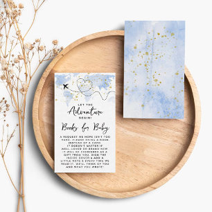 "Let The Adventure Begin!" Travel Map Baby Shower Enclosure Card