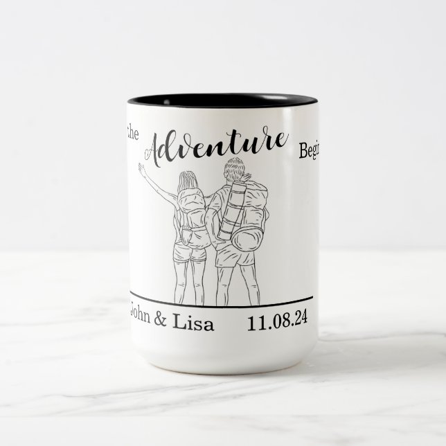 Let the Adventure begin Two-Tone Coffee Mug (Center)