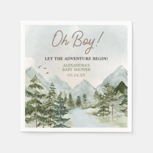 Let the Adventure Begin Woodland Baby Shower Napkin