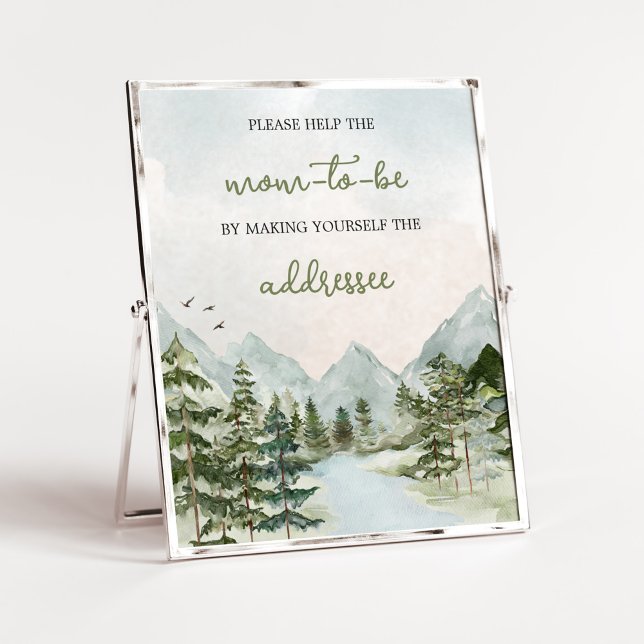 Let the Adventure Begin Woodland Envelope Station Poster (Forest Baby Shower Envelope Station Sign)