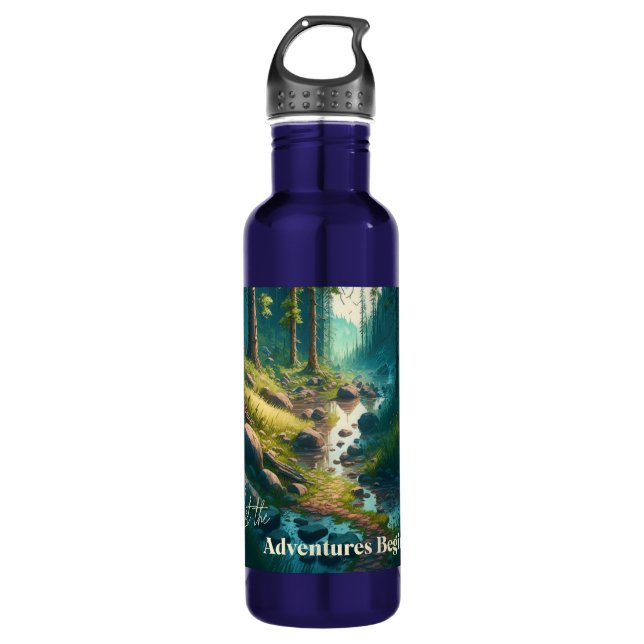 Let the Adventures Begin | Camping Themed 710 Ml Water Bottle (Front)