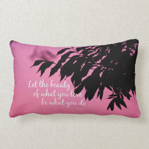 Let the Beauty of what you Love Rumi Quote Lumbar Cushion