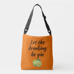 Let the drinking be gin Tote Bag. Orange