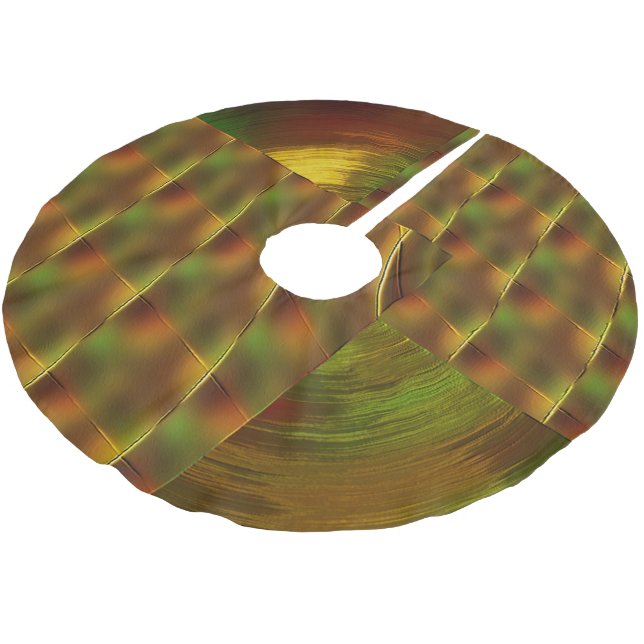 "Let the Gold & Green Play" Christmas Tree Skirt (Angled)