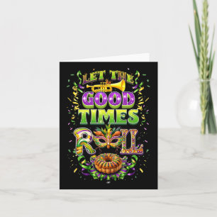 Let The Good Time Roll Mardi Gras Beads Louisiana Card