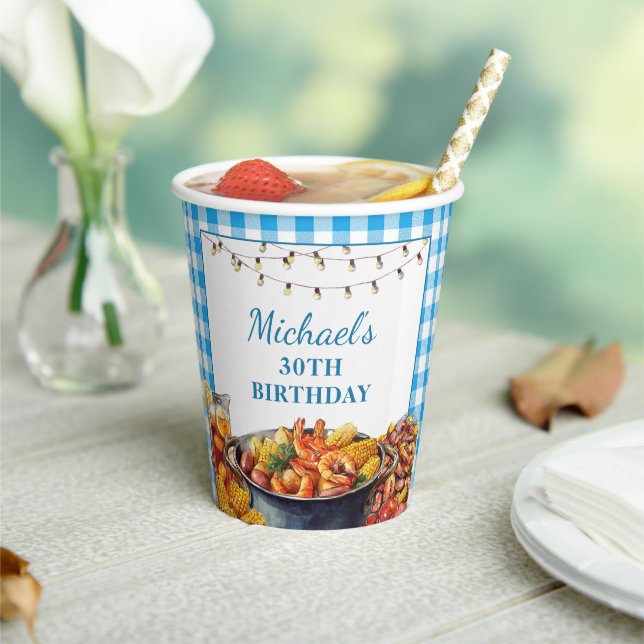 Let The Good Times Boil Seafood Birthday Paper Cups (Insitu)