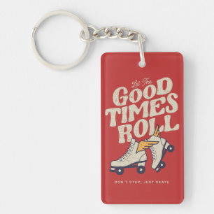 LET THE GOOD TIMES ROLL 80s RETRO ROLLER SKATE Key Ring
