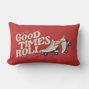 LET THE GOOD TIMES ROLL 80s RETRO ROLLER SKATE Lumbar Cushion
