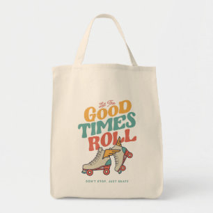 LET THE GOOD TIMES ROLL 80s RETRO ROLLER SKATE Tote Bag
