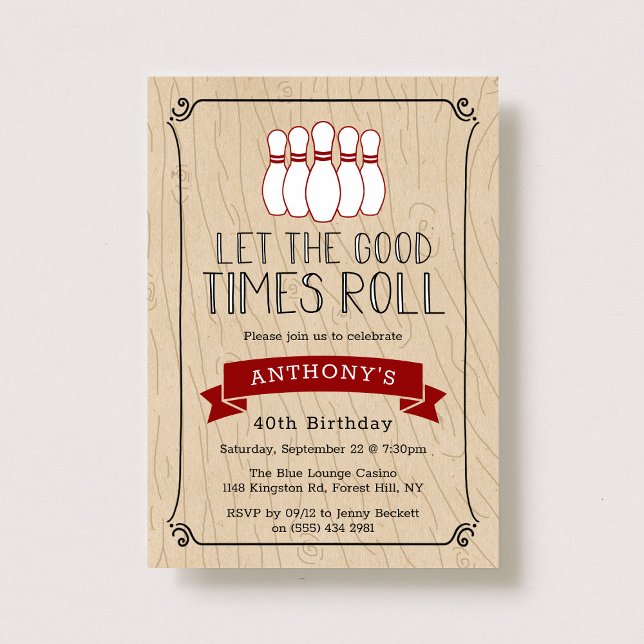 Let The Good Times Roll | Bowling Birthday Invitation (Creator Uploaded)