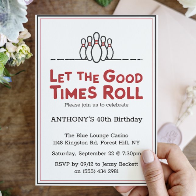 Let The Good Times Roll | Bowling Birthday Invitation (Creator Uploaded)