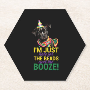 Let The Good Times Roll - Funny Mardi Gras Dogs Paper Coaster