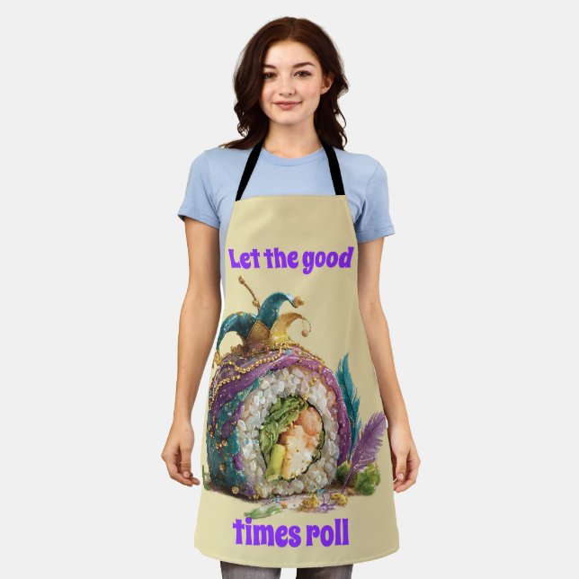 Let The Good Times Roll Mardi Gras Apron (Worn)