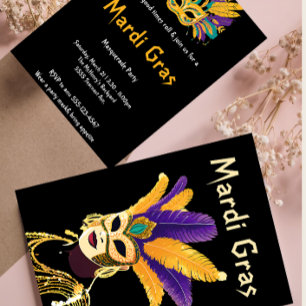"Let the Good Times Roll: Mardi Gras Celebration" Invitation