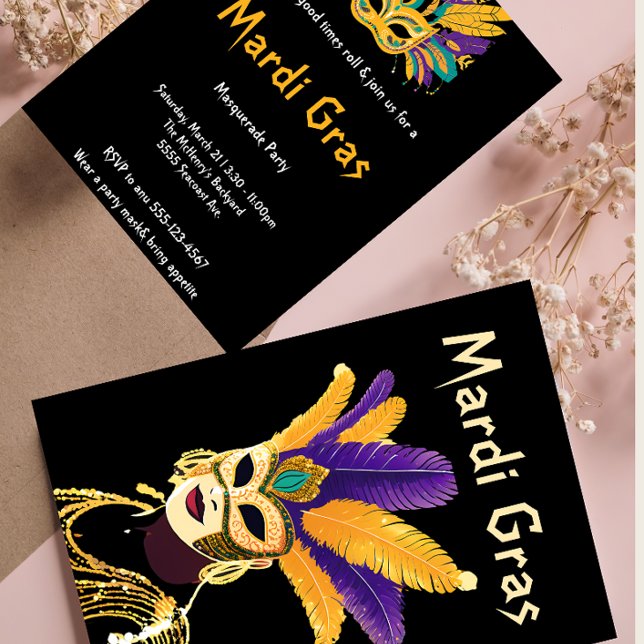 "Let the Good Times Roll: Mardi Gras Celebration" Invitation (Creator Uploaded)