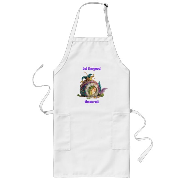 Let The Good Times Roll Mardi Gras Long Apron (Front)