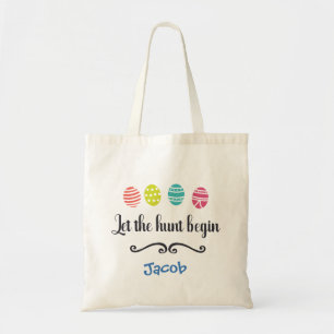 Let the Hunt Begin Personalised Fun Easter Tote Bag