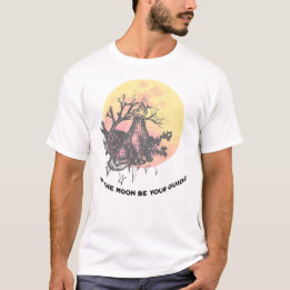 Let The Moon Be Your Guide, Wolf on Moon, Rustic T-Shirt