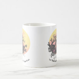 Let The Moon Guide, Wolf on Moon & Hand Lettered Coffee Mug
