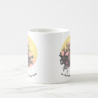 Let The Moon Guide, Wolf on Moon & Hand Lettered Coffee Mug