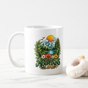 Let The Mountains Lead Minimalist Nature Mountain Coffee Mug