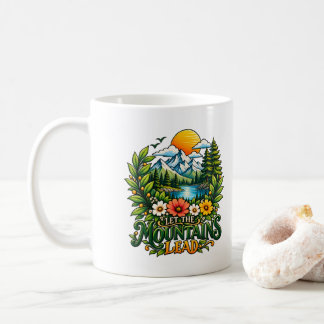 Let The Mountains Lead Minimalist Nature Mountain Coffee Mug