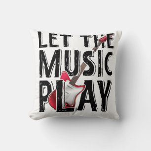 Let The Music Play Electric Guitar Cushion