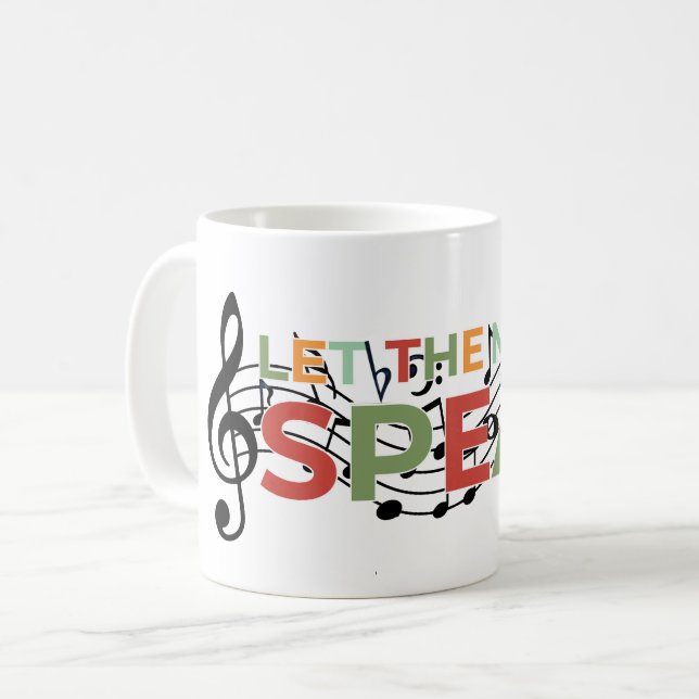 Let The Music Speak, Musical Notes Coffee Mug (Front Left)