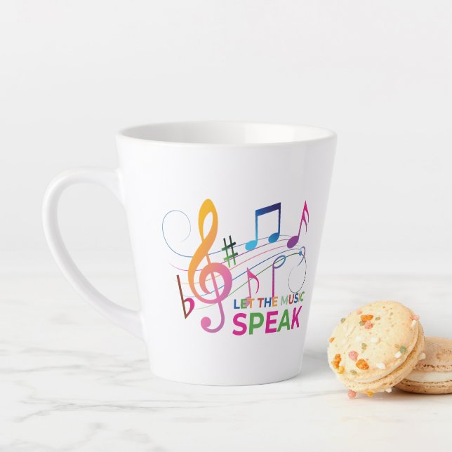 Let The Music Speak, Musical Notes Latte Mug (In Situ)