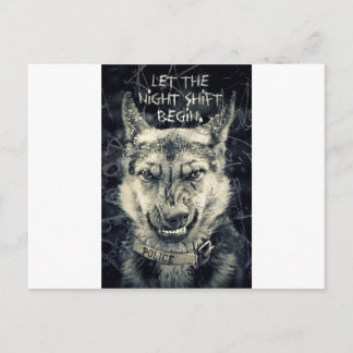 let the night shift beginart postcard