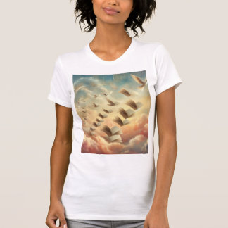Let the Pages Take You – Flying Books Surrealism T-Shirt
