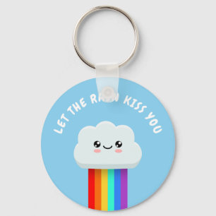 Let the rain kiss you key ring