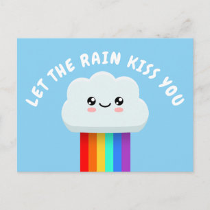 Let the rain kiss you postcard