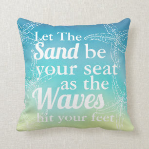 Let The Sand Be Your Seat Beach Starfish Ombre Cushion
