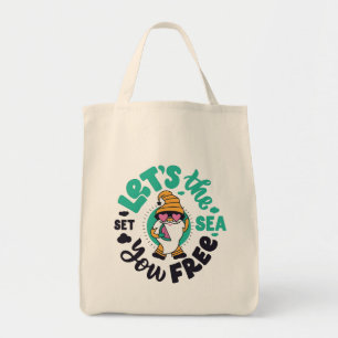 Let the Sea Set You Free Gnome Tee Tote Bag