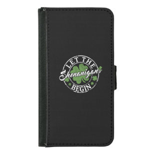 Let The Shenanigans Begin Funny Clovers St Patrick Samsung Galaxy S5 Wallet Case