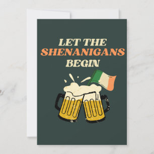 Let The Shenanigans Begin Funny St. Patrick's Day Holiday Card