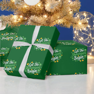 Let The Shenanigans Begin Funny St Patrick's Day Wrapping Paper