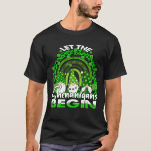 Let The Shenanigans Begin Gnome Rainbow St Patrick T-Shirt