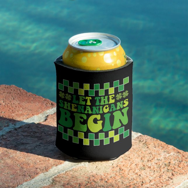 Let The Shenanigans Begin Irish Groovy Retro Can Cooler (In Situ Pool)