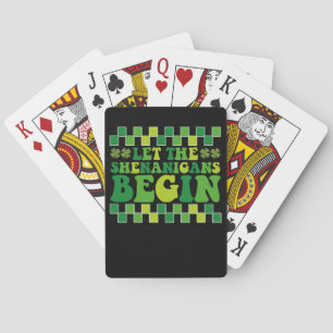 Let The Shenanigans Begin Irish Groovy Retro Playing Cards
