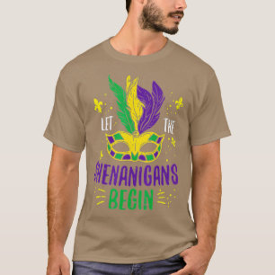 Let The Shenanigans Begin Jester Funny Mardi Gras  T-Shirt