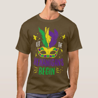 Let The Shenanigans Begin Jester Funny Mardi Gras  T-Shirt